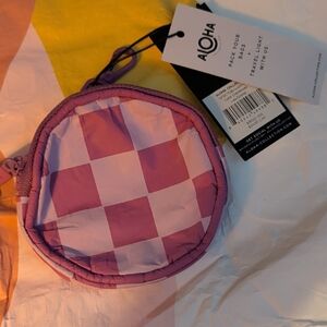 ALOHA Pink Checkered Pouch Cutie Checkmate NWT